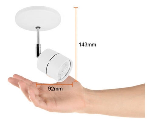 Imagen 5 de 8 de Lámpara Spot Sobreponer Base Gu10 Dirigible Tecnolite 6w Bco