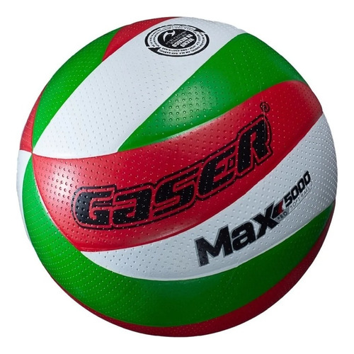 Balón Vóleibol Max Pro 5000 No.5 Gaser Color Blanco/Rojo/Verde