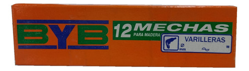 Mecha P/ Madera Byb 1/4 Varillera Extra Corta T. Eléc. X12u 