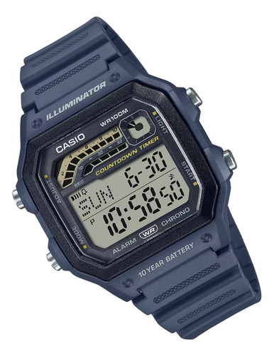 Reloj Casio Hombre Ws-1600h Wr 100 Mts 10 Años Bateria