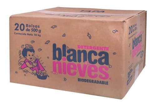 Caja Detergente Blanca Nieves 20 Bolsas De 500 Gramos