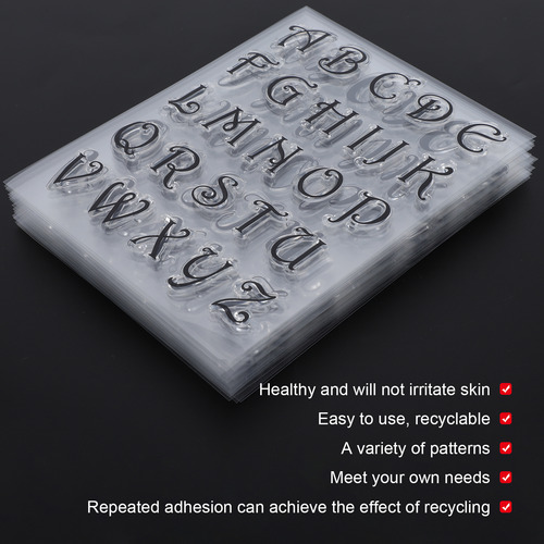 8pcs Letra Sello Transparente Transparente De Bricolaje