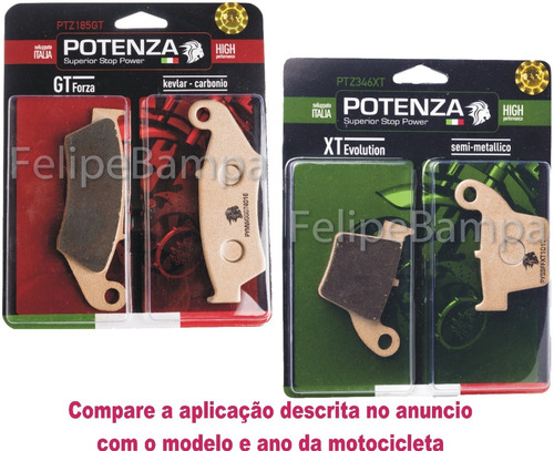 Kit Pastilha Potenza Diant+tras Crf450 Crf250 185gt+346xt