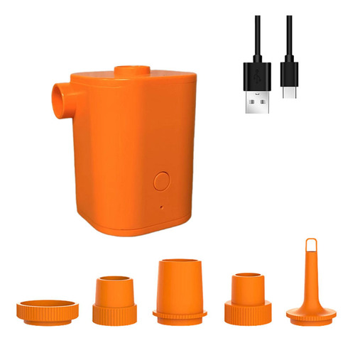 Inflador Eléctrico Recargable Para Flotadores Y Naranja