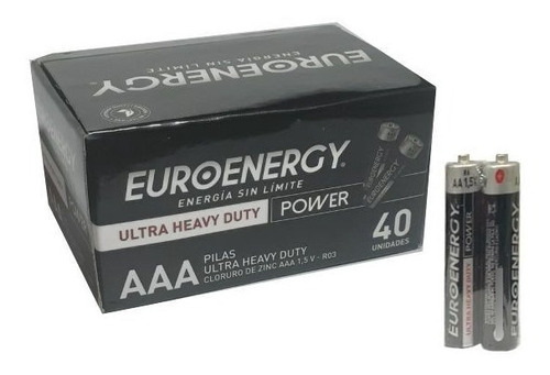 Imagen 1 de 4 de Pack X 40pilas Aaa Euroenergy Zinc 2x20sh Lh