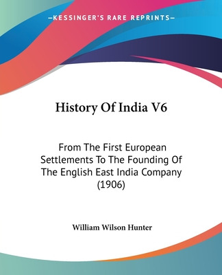 Libro History Of India V6: From The First European Settle...