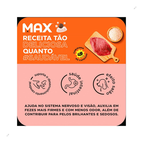 Ração Max Para Cães Filhotes Raças Pequenas Carne E Arro