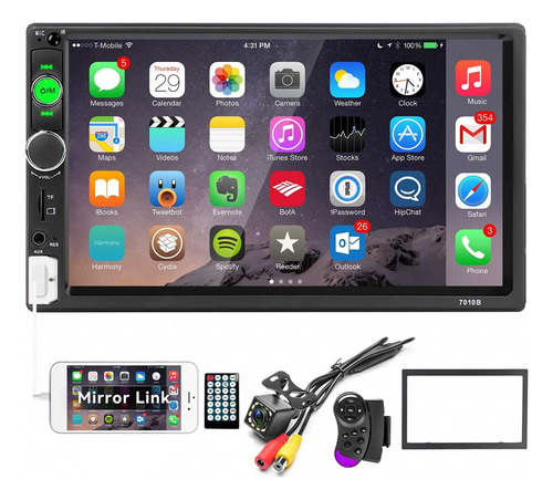 Radio De Coche Estéreo Doble Din Bluetooth 7 Pulgadas Mp5 Hd