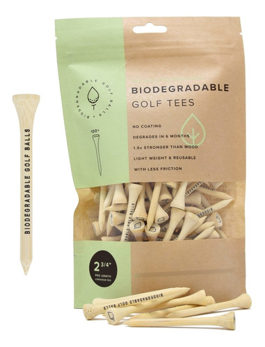 Biodegradable Golf Balls Camiseta Bambu 2¾ Alto X100