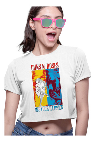 Playera Crop Top Guns And Roses2