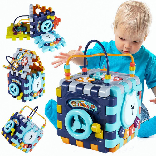 Cubo De Actividades Juguete Didáctico Para Bebés 6 En 1 Azul