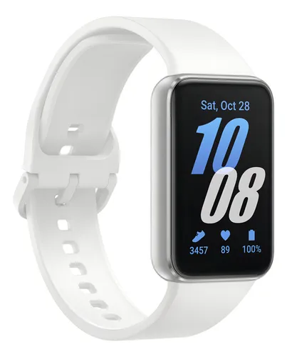 Smart Band Samsung Galaxy Fit 3 Caja Plata Malla Plata Bisel Plata Diseño de la malla Mesh