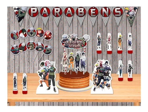 50 Copos Personalizados com nome Lembrancinha Aniversário NARUTO SHIPPUDEN  Anime Naruto Desenho kakashi, sasuke, sakura decoração KIT FESTA