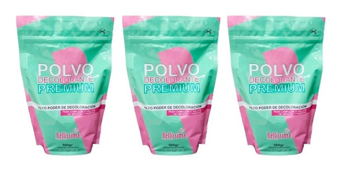 3 Polvos Decolorante Bellissima Premium Profesional X 500 Gr