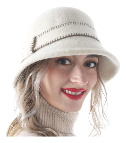 Sombrero Elegante Lana Invierno Mujer, Estilo Vintage Años