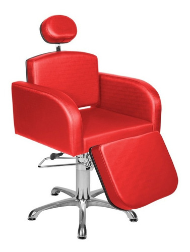 Cadeira Poltrona De Cabeleireiro Destak C/ap Vermelho Facto