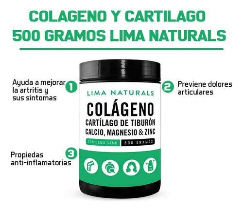 Colágeno Hidrolizado, Cartilago Tiburón, Magnesio Lima Natur
