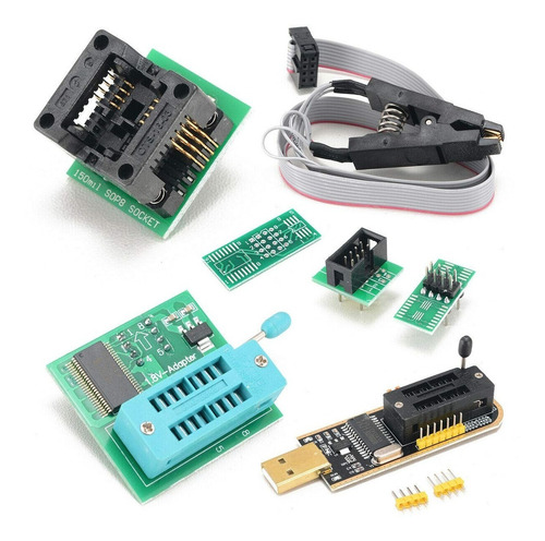 Imagen 2 de 6 de Programador Usb Ch341 Completo Pinza Adaptador 1,8v Zocalo