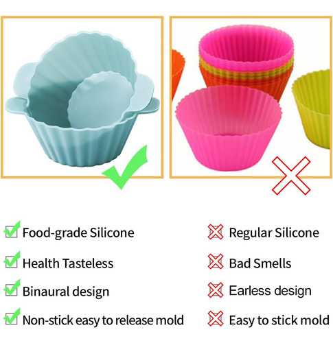 Moldes De Silicona Reutilizables Para Hornear Cupcakes, Mold