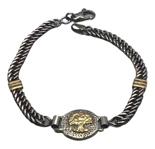 Pulsera Plata Y Oro C/árbol De La Vida (p73)