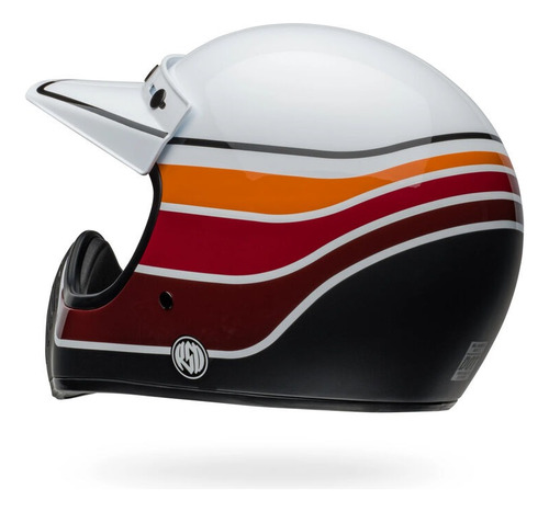 Casco Moto Bell Moto-3 Integral Sin Visor Fibra De Vidrio Naranja Rsd Saddleback Satin/gloss White/black Xl