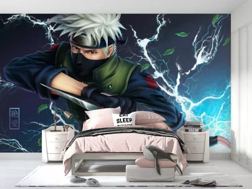 Papel de parede com foto de desenho animado, papel de parede Kakashi, mural  de parede personalizado para quarto de meninos, quarto de crianças,  decoração clássica para casa - 430300 cm