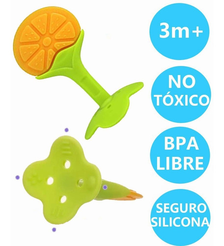 Imagen 6 de 10 de Mordedor De Silicona Rasca Encía Primeros Dientes Bebé Set 3