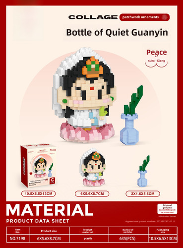 7198 Botellas De Guanyin Dragón Año Mini Bloques León
