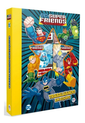Box 6 Mini Livros Infantil Dc Super Friends Equipe Heróis 
