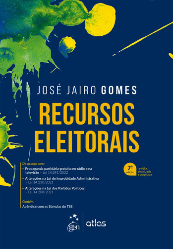 Recursos Eleitorais, de GOMES, José Jairo. Editora Atlas Ltda., capa mole em português, 2022