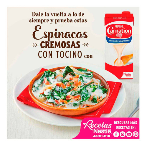 Leche Evaporada Nestlé Carnation Clavel 720g más Nestlé Media Crema 190g
