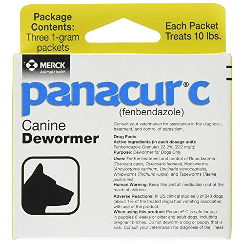 Panacur Canino Dewormer 1 Gramo, 3 Pack, Pz88k