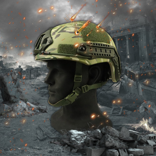 Casco Uhmwpe Militar Balístico Fast Nivel Iii-a Multicam S