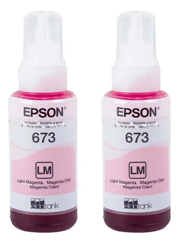 Kit 2 Tinta Epson T673 Magenta Light 70 Ml L800 L805 L810