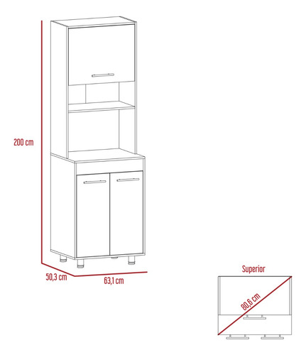 Mod Sup + Modulo Infe Lavas + Mueble Microo - Duna/ Blanco
