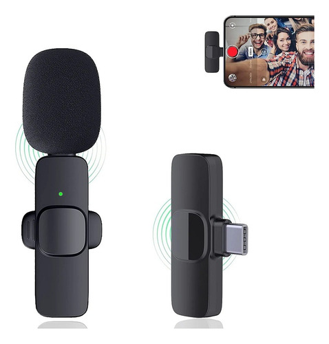 Micrófono Grabador Inalámbrico Usb C Para Celular 20mt Total