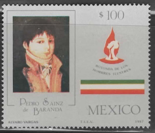 Hoja  Rotonda Hombres Ilustres Sainz De Baranda 1987 Mnh