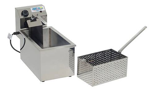 Imagen 2 de 2 de Freidora industrial Lourdes Simple 8L plata 220V