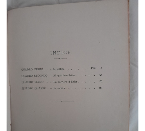Partitura P.pianoforte La Boheme. G. Puccini.2°edición, 1896