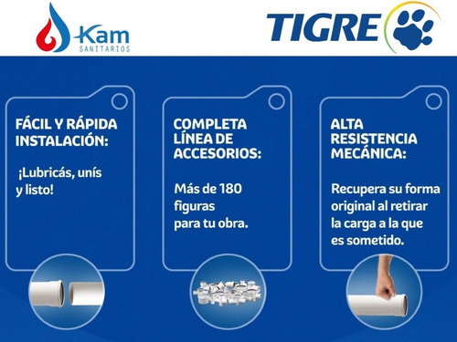 Caño 160mm X 4mts Cloacal Tigre Tubo Pvc Junta Elastica