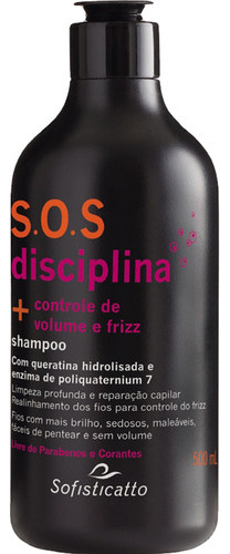  Shampoo Sos Disciplina Controle De Volume Limpeza 500ml