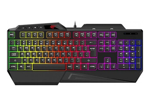 Teclado Gaming Havit Hb488l-sp Reposa Muñecas,rgb, Usb Negro