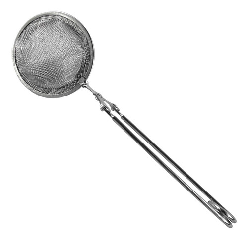 Infusor Tipo Pinza Bola De Malla Para Té De Acero Inoxidable Color Plateado