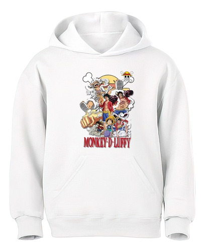 Poleron Canguro Estampadas Con Diseño Monkey Luffy Dtf