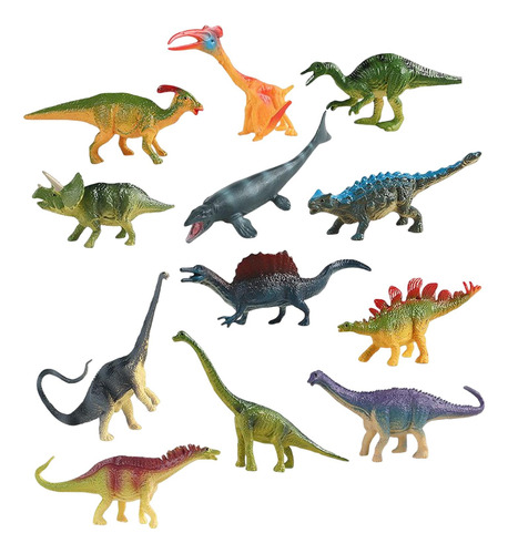 12 Peças Simulação Mini Dinossauro Figuras