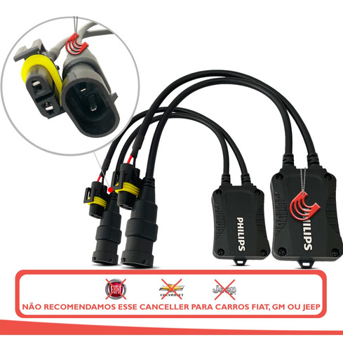 Imagem 2 de 5 de Par Kit Canceller Philips Canbus Led H8 / H11 / H16 12v