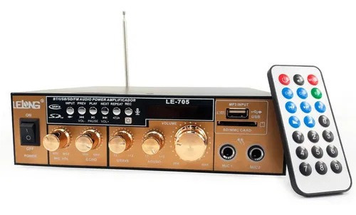 Mini Amplificador/receiver Som Bluetooth, Usb, Fm, Karaoke