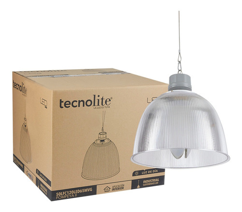 Lámpara De Techo Colgante Led Alu Gris Pompeya2 E40 Tecnolit Color Gris acero