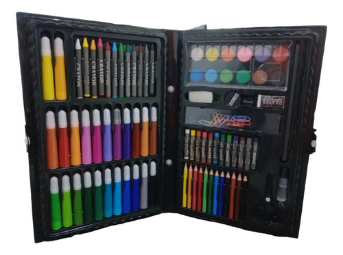 Valija Infantil Escolar 86 Piezas Lapices Crayones Acuarelas