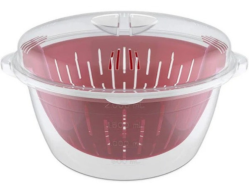 Imagem 2 de 4 de Panela De Cozimento A Vapor P/micro-ondas Vermelho - Euro